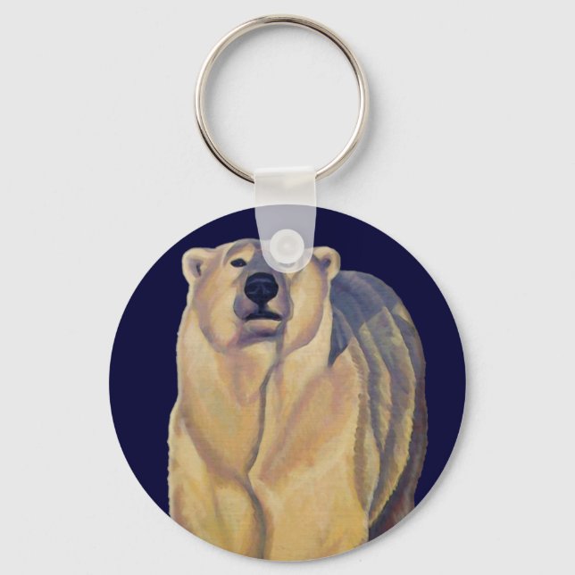 Polar Bear Art Nyckelring Canadian Wildlife Gifts (Framsida)