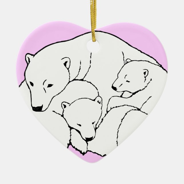 Polar Bear Art Ornament Mor Bear Baby Bear Gift (Framsidan)