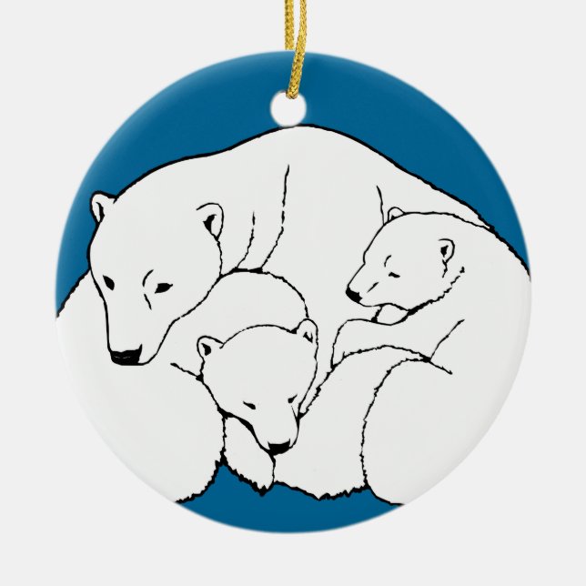 Polar Bear Art Ornament Mor Bear Baby Bear Gift (Framsidan)