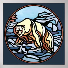 Polar Bear Art Print Tribal Wildlife Home Decor Poster