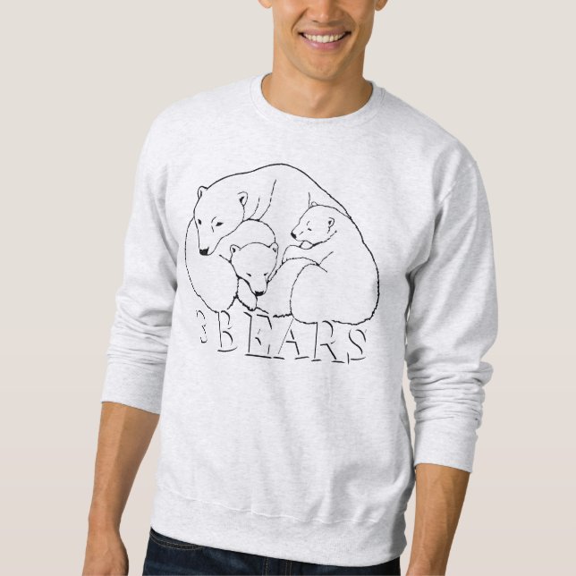Polar Bear Art-Sweatshirts Bear Unge Unisex Shirts Långärmad Tröja (Framsida)