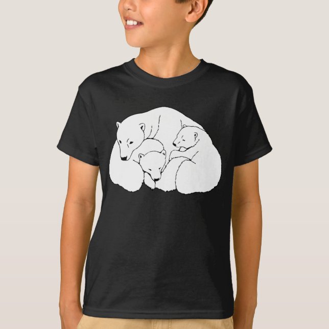 Polar Bear Art T-shirt Barn Organic Bear Shirt (Framsida)