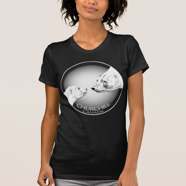 Polar Bear Art T-shirt Top Women's Churchill Shirt (Framsida)