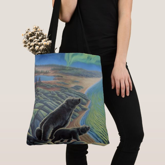 Polar Bear Art Tote Bag Beluga Whale Art Bag Tygkasse (Närbild)