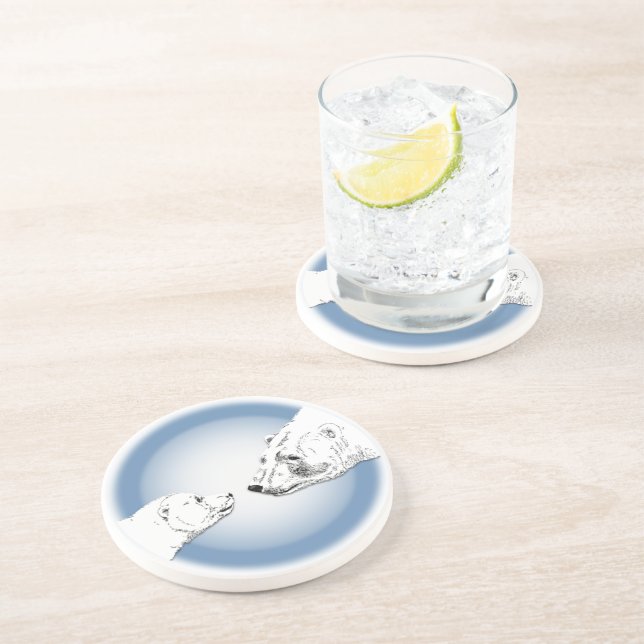 Polar Bear Art Underlägg Bear & Unge Underlägg (Sidan)