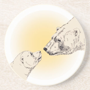 Polar Bear Art Underlägg Bear & Unge Underlägg