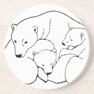 Polar Bear Art Underlägg Bear & Unge Underlägg
