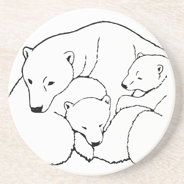 Polar Bear Art Underlägg Bear & Unge Underlägg (Framsidan)