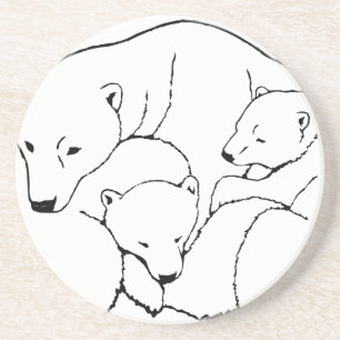 Polar Bear Art Underlägg Bear & Unge Underlägg Sandsten