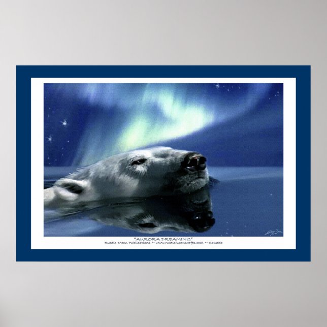 POLAR BEAR & AURORA Art Poster (Framsidan)