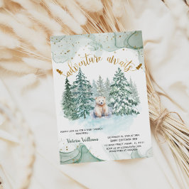 Polar Bear Äventyr väntar på diskret babyskor Inbjudningar