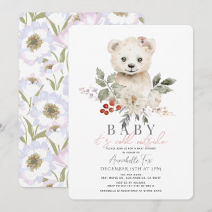 Polar Bear Baby Det är Kall utanför babyskabinka Inbjudningar