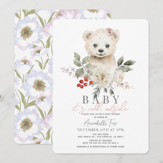 Polar Bear Baby Det är Kall utanför babyskabinka Inbjudningar