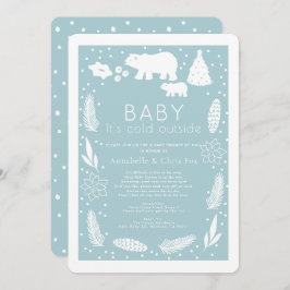 Polar Bear Baby Det är Kallet Blue Baby Shower by  Inbjudningar