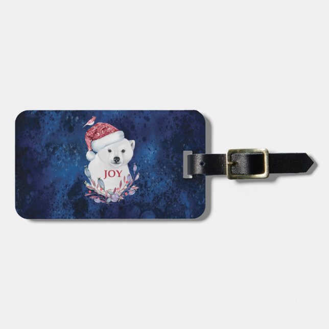 Polar Bear Baby Hat Bird Jul Joy Bagagebricka (Horisontell Framsida)
