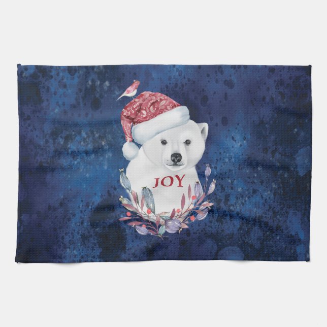 Polar Bear Baby Hat Bird Jul Joy Kökshandduk (Horisontell)