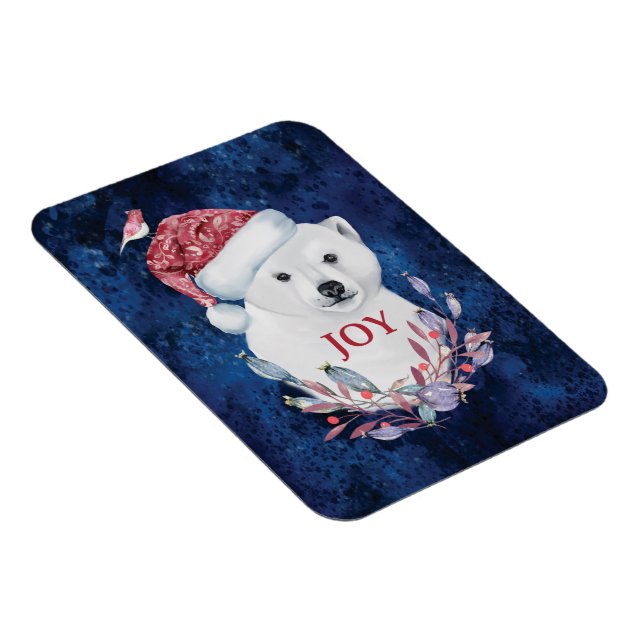 Polar Bear Baby Hat Bird Jul Joy Magnet (Högersidan)