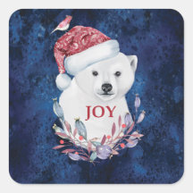 Polar Bear Baby Hat Bird Jul Joy Square Stic