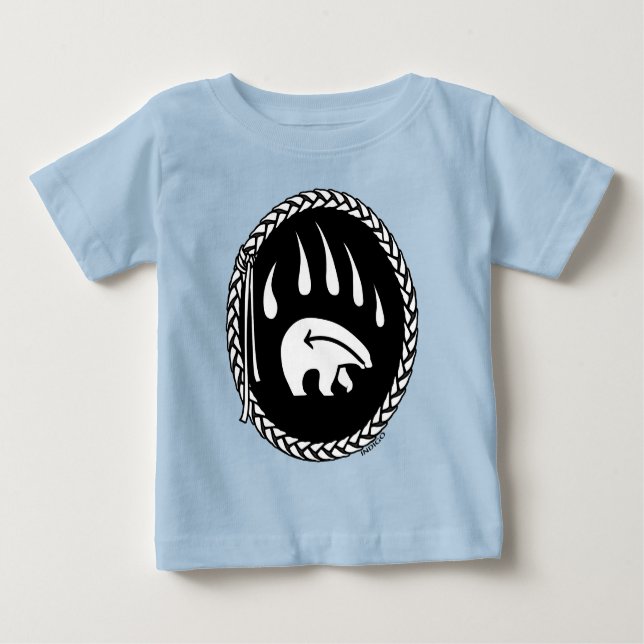 Polar Bear Baby Shirt Tribal Bear Baby Tee (Framsida)