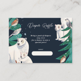 Polar Bear Baby Shower Diaper Raffle-hölje Tilläggskort