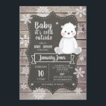 Polar Bear Baby Shower-inbjudan i könsuppehåll Inbjudningar<br><div class="desc">Kolla in denna förtjusande könsneutrala polar med inbjudningar. Den här söta vinterkallelsen har en söt polar med en vinter-hatt. Inbjudan är designad med en bakgrund av trä och chalkboard och snöflingor som skapar en mysigt rustik känsla. Anpassa din inbjudan till gästen av hedersgästen namn och evenemangsdetaljer i vacker dekorativ typografi....</div>