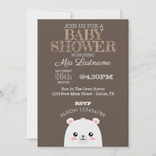 Polar Bear Baby Shower Inbjudningar