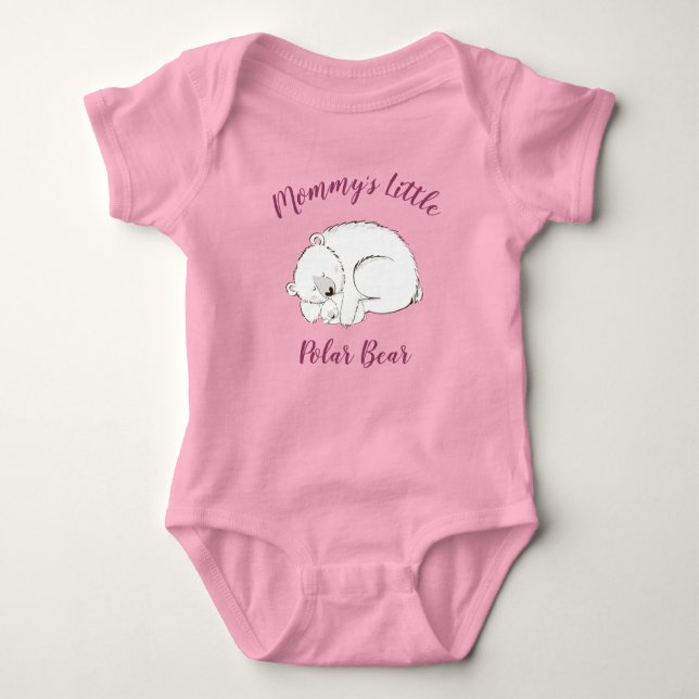 Polar Bear Baby Shower Rosa Girl Girl T Shirt (Framsida)