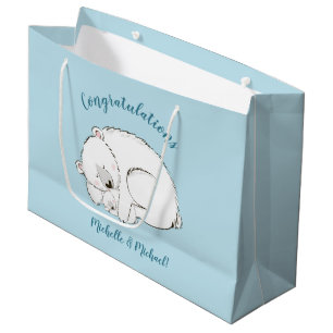Polar Bear Baby Shower Winter Blue Boy