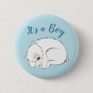 Polar Bear Baby Shower Winter Blue Boy Knapp