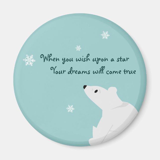 Polar Bear (baby), snöflingor, snöflingor, snöfl.. Magnet (Framsidan)