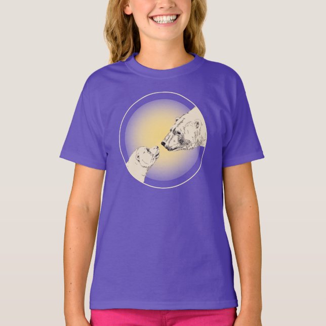 Polar Bear Barn Sweatshirt Bear & Unge Barn Shirt Tee (Framsida)