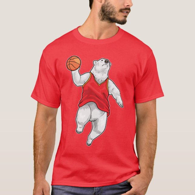 Polar bear Basketball player Basketball Sports T Shirt (Framsida)
