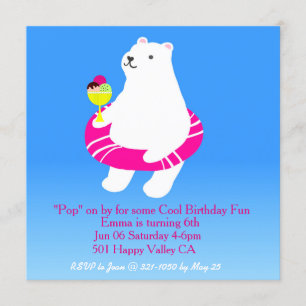 Polar Bear Bassäng Party Inbjudningar