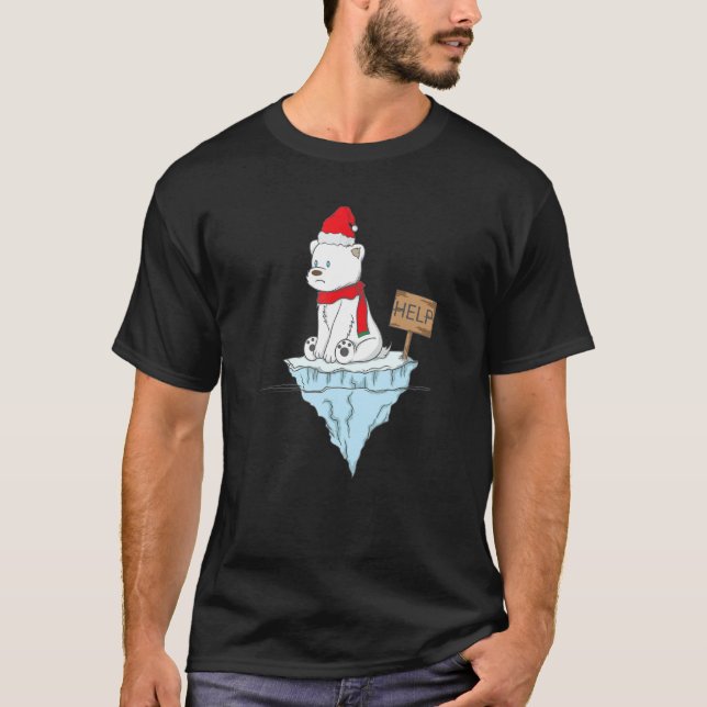 Polar Bear behöver hjälp med isflödan T Shirt (Framsida)
