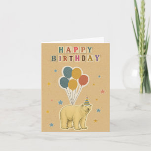 Polar Bear Birthday Card - Arktiska djur Kort