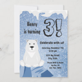 Polar Bear Birthday-inbjudan Inbjudningar