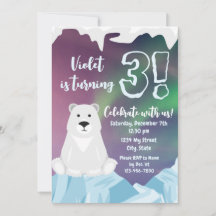 Polar Bear Birthday-inbjudan