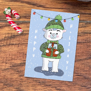 Polar Bear Blank-mappat Helgdag-kort Helgkort