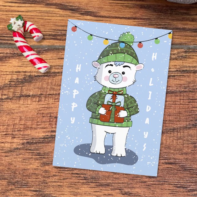 Polar Bear Blank-mappat Helgdag-kort Helgkort (Skapare uppladdad)