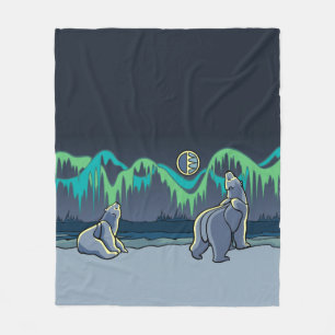 Polar Bear Blanket Northern Ljus Bear Blankets Fleecefilt