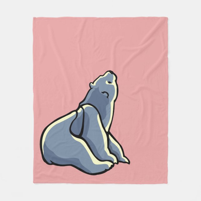 Polar Bear Blanket Rosa Bear Unge Blanketter Fleecefilt (Framsidan)