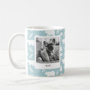 Polar Bear Blommigt & Gräs Helgdag Blue 2 Photo Mu Kaffemugg