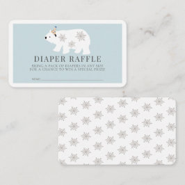 Polar Bear Blue Boy Diaper Raffle Biljett Tilläggskort