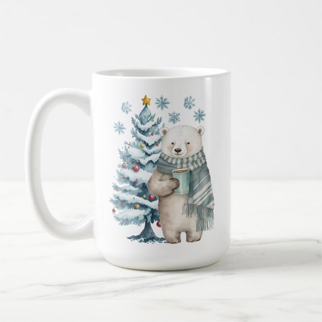 Polar Bear Blue jul Ceramic Mugg (Vänster)