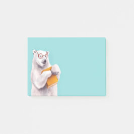 Polar Bear Bok Älskare Nerdy Post-it Block