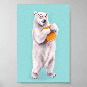 Polar Bear Bok Älskare Poster