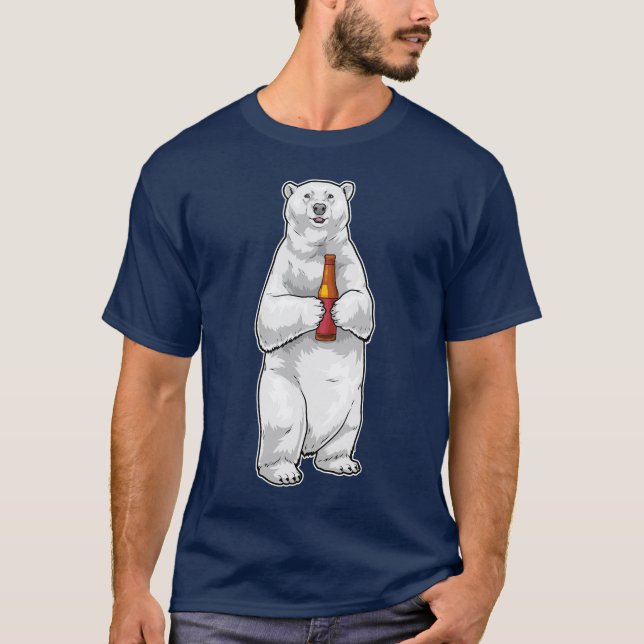 Polar bear Bottle Beer T Shirt (Framsida)