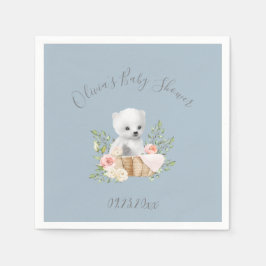 Polar Bear Boy Blue Shower Napkins Pappersservett