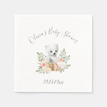 Polar Bear Boy Girl eller Boy Baby Shower Napkins