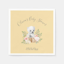 Polar Bear Boy Girl Gult Baby Shower Napkins